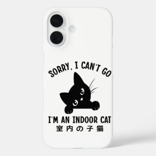 Sorry dat ik niet kan gaan, ik ben een grappig kat iPhone 16 hoesje