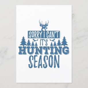 Sorry dat ik niet kan jagen, grappige jacht kaart