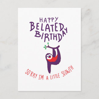 Sorry dat ik te laat ben. Gefeliciteerd verlaat me Briefkaart