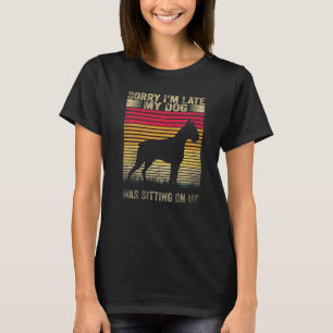 Sorry dat ik te laat ben, mijn hond zat op me Boxe T-shirt