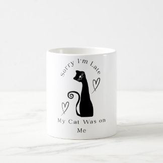 Sorry dat ik te laat ben, mijn kat zat op me – Gra Koffiemok