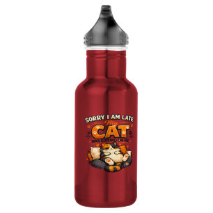 Sorry dat ik te laat ben – mijn kat zat op me Leu Waterfles