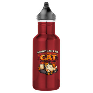 Sorry dat ik te laat ben – mijn kat zat op me Leu Waterfles
