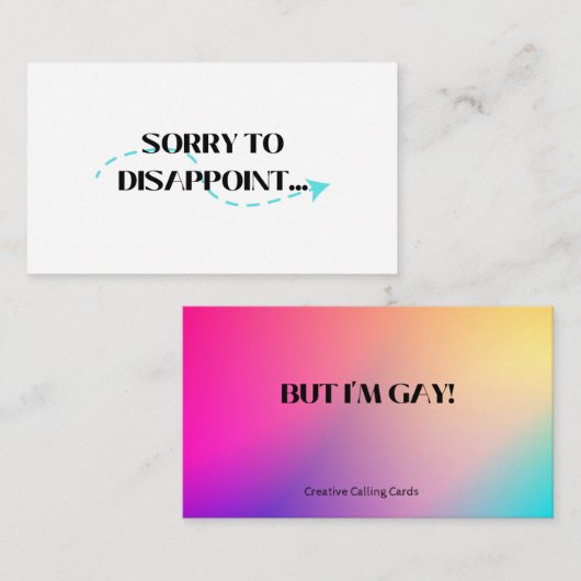 Sorry dat ik teleurstel contactkaartje (Voorkant / Achterkant)