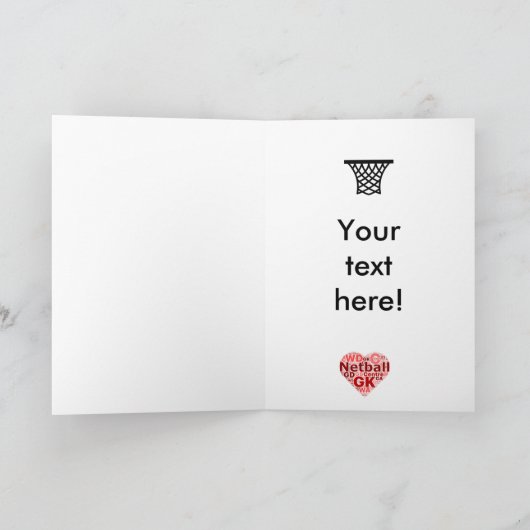 Sorry dat je Netball groet achterlaat Kaart (Binnen)