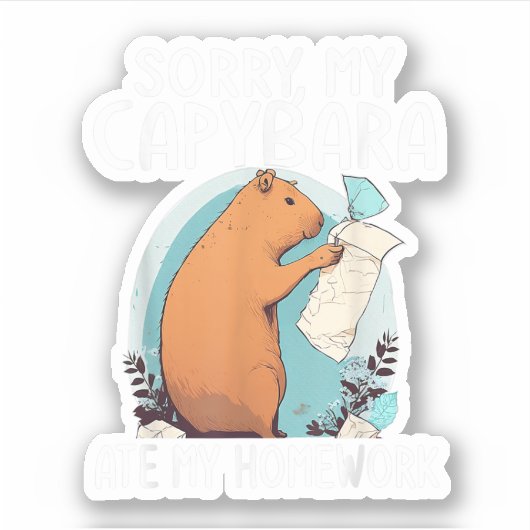 Sorry dat mijn capibara mijn huiswerk grappig opat sticker (Voorkant)