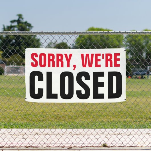 Sorry dat we gesloten zijn - Custom professional Spandoek (Insitu)