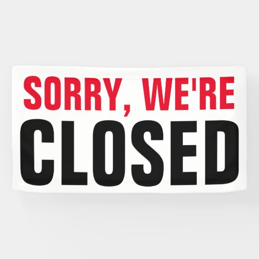 Sorry dat we gesloten zijn - Custom professional Spandoek (Horizontaal)