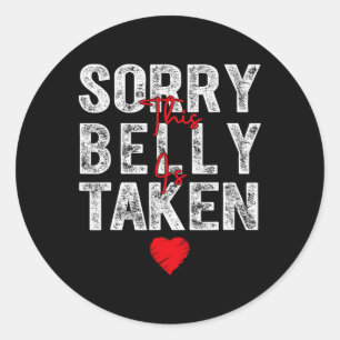 Sorry Deze Buik Is Bezette Hart Grafiek Voor Valen Ronde Sticker