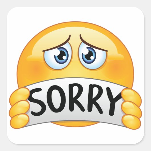 Sorry Emoticon Vierkante Sticker (Voorkant)