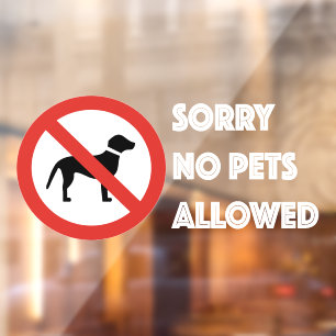 Sorry geen hond toegestaan teken voor storefront v raamsticker