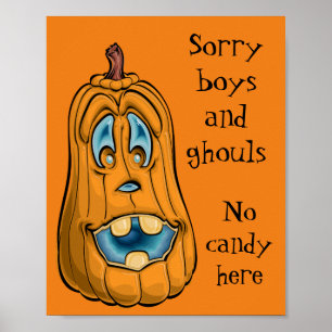 Sorry, geen Snoep-halloween deurbordje Poster