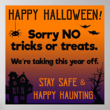 Sorry geen Trick ors treat Dit halloween Poster