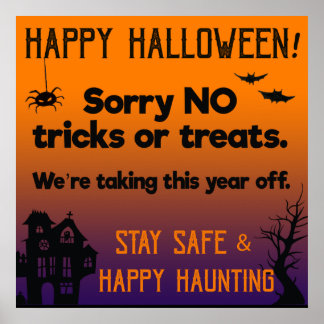 Sorry geen Trick ors treat Dit halloween Poster