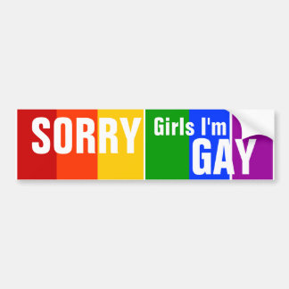 SORRY Girls Ik ben GAY Bumpersticker