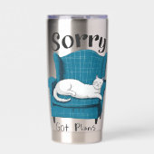 Sorry Got Plans Funny Cat Lover Gift Geïsoleerde Drinkbeker (Voorkant)