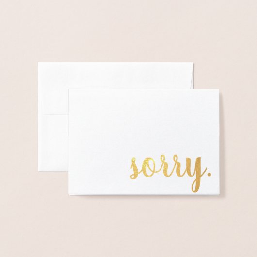 Sorry gouden folie folie kaarten (Voorkant met envelop)
