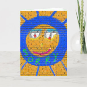 Sorry Graffiti, Art Sad Face, Sadness Regret Kaart