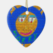 Sorry Graffiti, Art Sad Face, Sadness Regret Keramisch Ornament (Rechts)