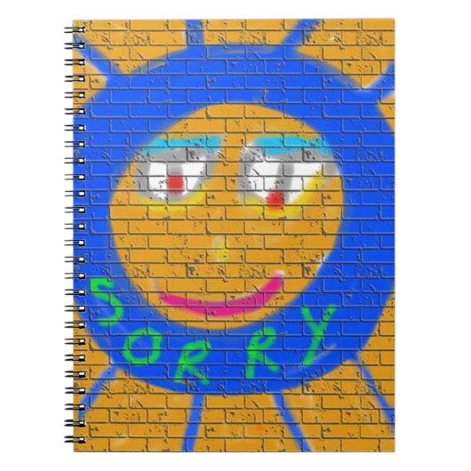 Sorry Graffiti, Art Sad Face, Sadness Regret Notitieboek (Voorkant)