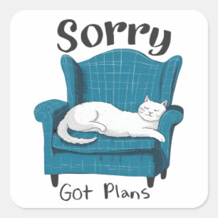 Sorry, heb plannen Fun Cat Lover Cadeau  Vierkante Sticker
