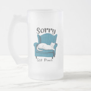 Sorry, heb plannen - leuk cadeau voor kattenliefhe matglas bierpul