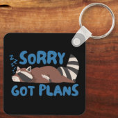 Sorry heeft plannen grappige wasbeer sleutelhanger (Achterkant)