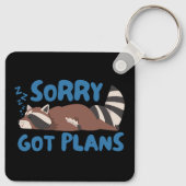 Sorry heeft plannen grappige wasbeer sleutelhanger (Achterkant)