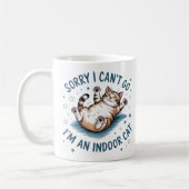 "Sorry I Can't Go, I'm an Indoor Cat" Funny Koffiemok (Links)