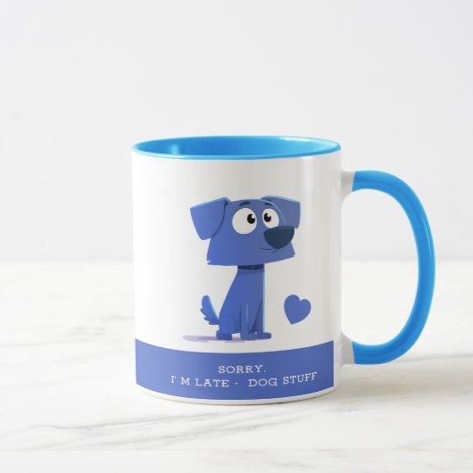 Sorry I’m Late Dog Stuff Mug – Cute Pup Illustrati Mok (Rechts)