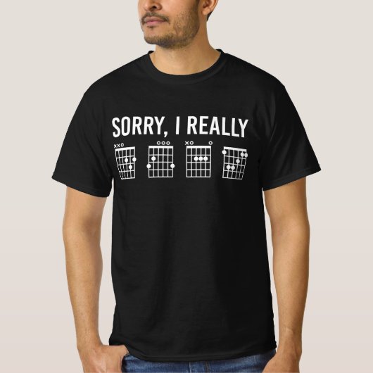 Sorry, ik ben echt DGAF Guitar Chords Funny T-shirt (Voorkant)