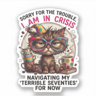 Sorry ik ben in crisis Grappige 70ste verjaardag q Sticker