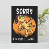 Sorry, ik heb het druk vanavond schattige voodoo p kaart (Staand voorkant)