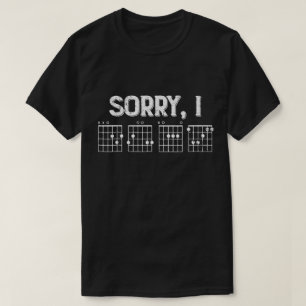 Sorry Ik Speel Gitaarakkoorden Ontwerp T-shirt