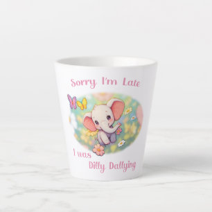 Sorry I'm Late Olifant Ontwerp Latte Mok