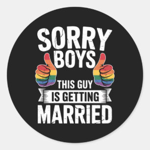 Sorry jongens, deze man gaat trouwen met LGBTQ Pri Ronde Sticker