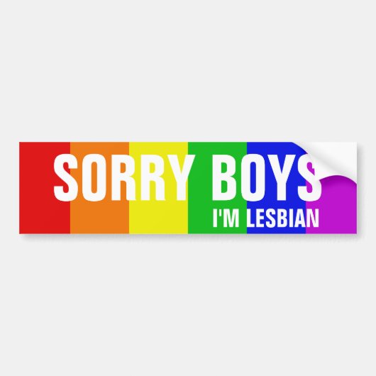Sorry jongens, ik ben Lesbian Bumpersticker (Voorkant)