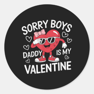 Sorry jongens papa is mijn Valentijnsdag hart vrou Ronde Sticker