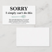 Sorry Kaart met lepel voor lepels Visitekaartje (Voorkant / Achterkant)