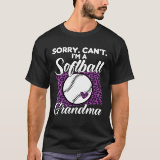Sorry kan ik niet een softbal oma sport t-shirt