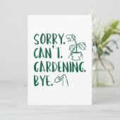 Sorry. Kan niet. Gardening. Dag. Bedankkaart (Staand voorkant)