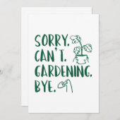 Sorry. Kan niet. Gardening. Dag. Bedankkaart (Voorkant / Achterkant)