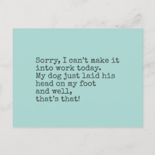 Sorry, kan niet het vandaag maken briefkaart