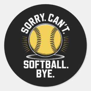 Sorry Kan Softll Vaarwel Grappige Softll Speler _1 Ronde Sticker