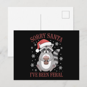 Sorry kerstman, ik ben een wilde kerstwasbeer gewe feestdagenkaart