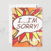 SORRY Leuk Retro Stripboek Pop Art Briefkaart (Voorkant / Achterkant)