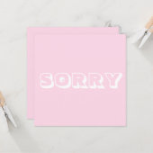 Sorry, lichtroze wit modern vet kaart (Voorkant / Achterkant in situ)