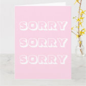 Sorry, lichtroze witte, moderne gedurfde excuses kaart (Gele Bloem)