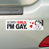 SORRY MEISJES, IK BEN HOMO BUMPERSTICKER (Op auto)