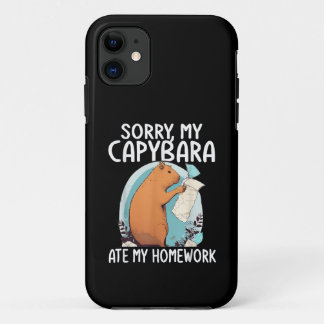 Sorry mijn capibara heeft mijn huiswerk opgegeten iPhone 11 hoesje